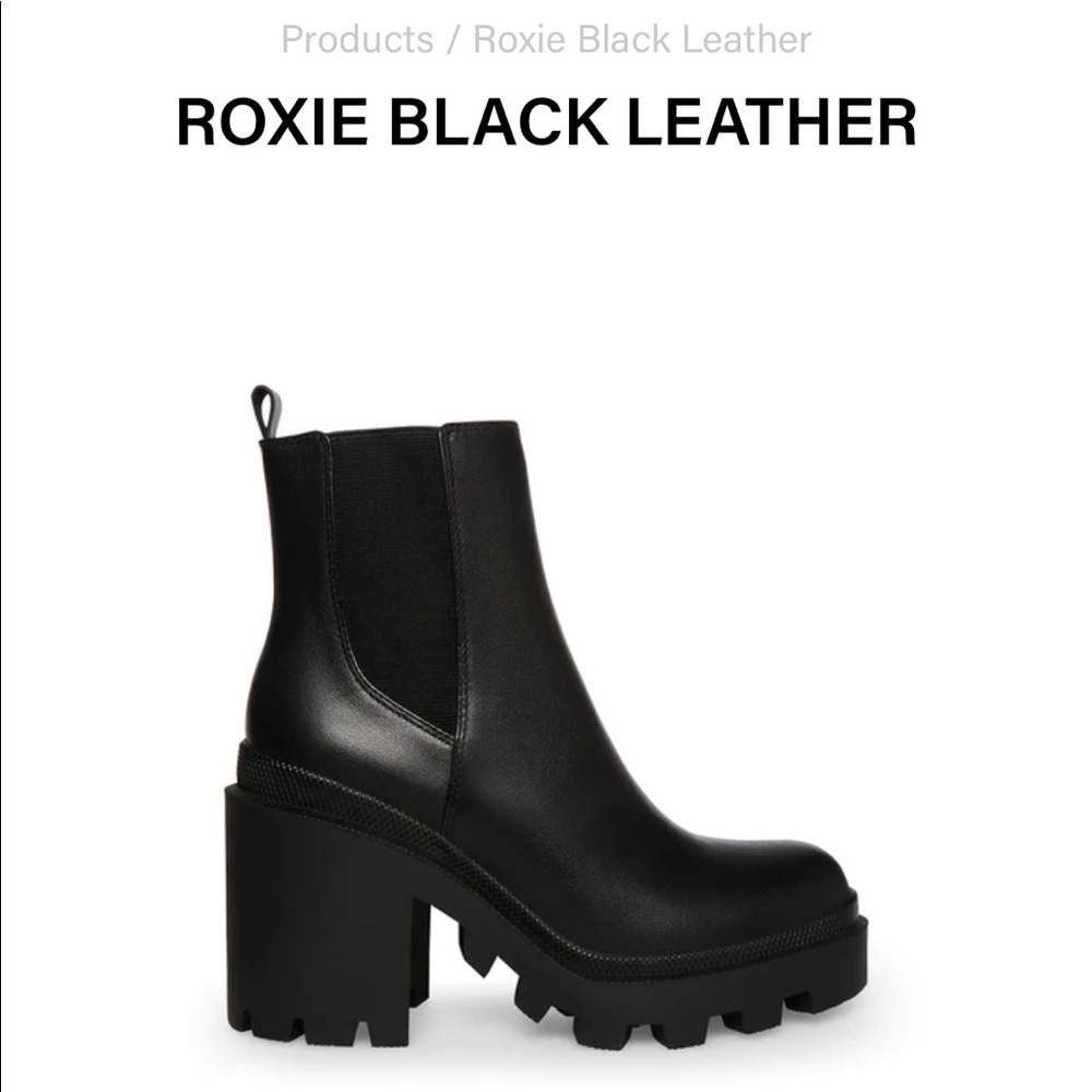 Steve Madden Roxie Black Leather Booties